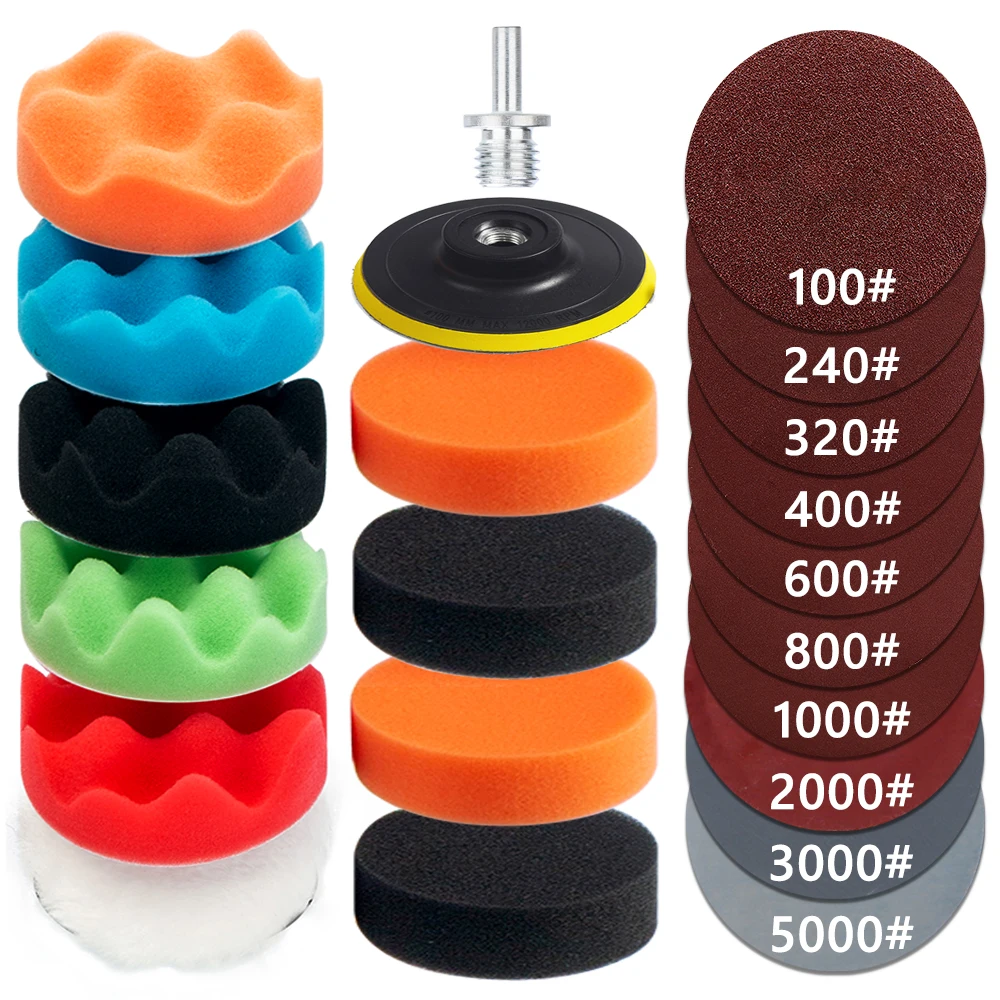 3 Inch Car Polishing Disc Kit Compound Buffing Backing Plate Sanding