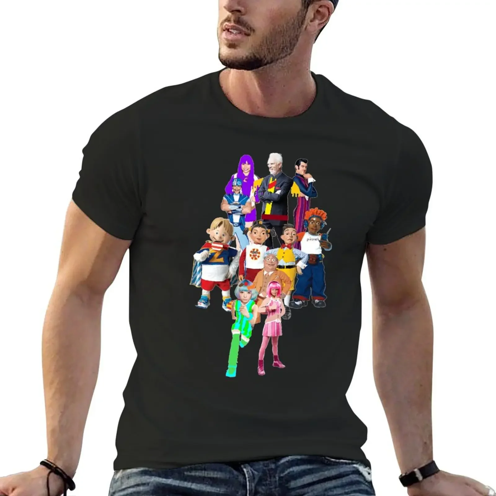 Мужская футболка с принтом из фильма «лазитаун»