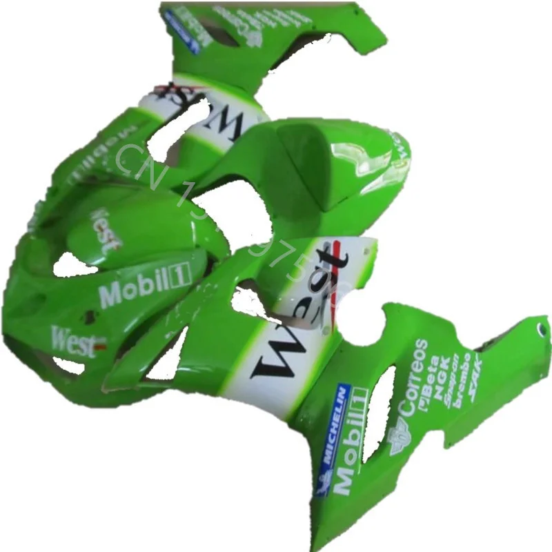 

Пластиковые комплекты обтекателей для мотоцикла Kawasaki Ninja ZX6R 2005 2006 зеленый белый Запад литье под давлением ZX6R 2005- 2006 комплект обтекателей