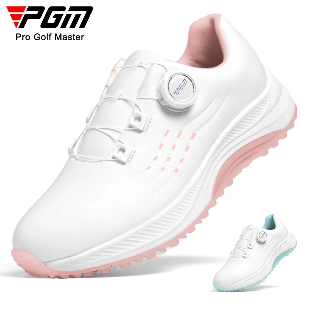 PGM Golf Shoes women Comfortable Knob Buckle Golf Men's Shoes Waterproof Wide Sole Sneakers Spikes Non-Slip 3