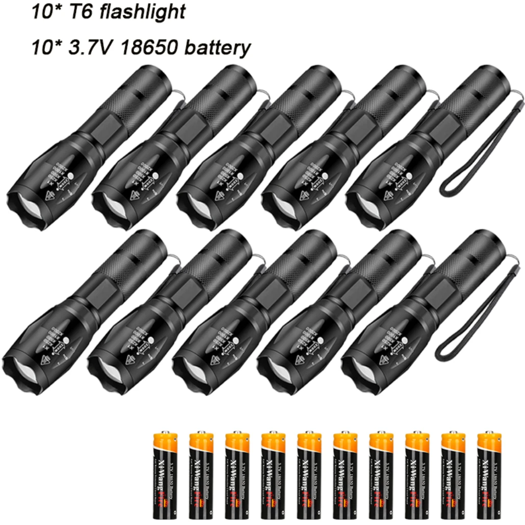 1-10PCS Mini Flashlight XML T6 Super Bright LED Aluminum Waterproof ...