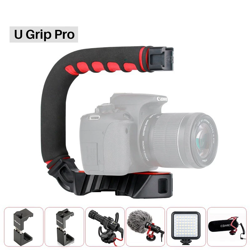 U-grip Pro U-bracket Video Grip Handheld Stabilizer Grip With 3 Cold ...