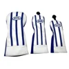 Golf stripe pattern Head cover Driver Head Covers Fairway Wood Head Covers Hybrid Head Covers Wood Head cover Pu Leather 1