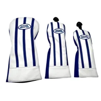 Golf stripe pattern Head cover Driver Head Covers Fairway Wood Head Covers Hybrid Head Covers Wood Head cover Pu Leather 1