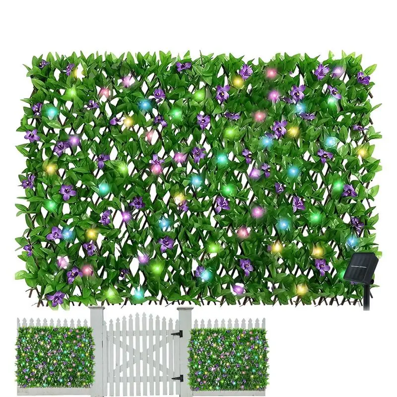 

Artificial Garden Fence Faux Ivy Privacy Fence Screen Leaf With LED Lights Artificial Hedges Panel Privacy Fence Screen for home