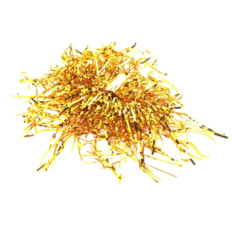 72Pcs Cheerleading Pom Poms Metallic Foil Cheer Pom Poms With Plastic Handle For Adults Kids Cheerleaders Party Yellow