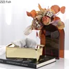 Rectangular Metal Tissue Box Napkin Boxes Ornament Tissue Holder Tissue Storage Box Paper Boxes Organizer Roll Paper Holder 3