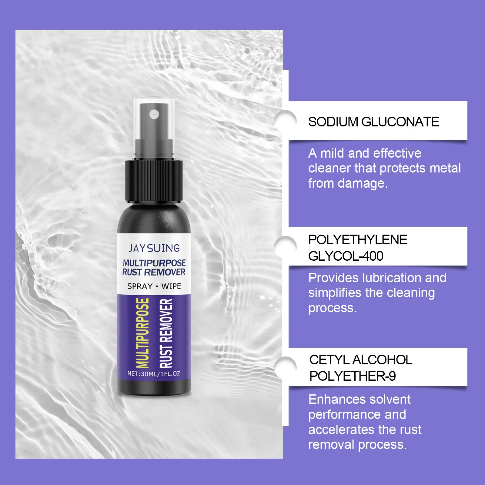 Rust Remover Potent Car Detailing Maintenance Multi-Purpose Supplies Auto Accessories Gadget Anti-Rust Metal Chrome