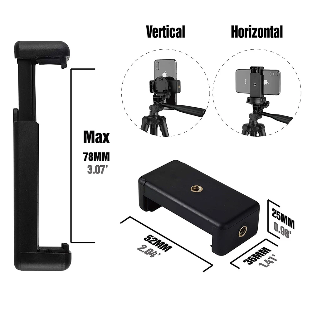 Tripod Stand Phone Clip 1/4 Inch Screw Hole Holder For Tripod Mobile Smart Phone Universal Accessories Stand Mount phone tripod mount