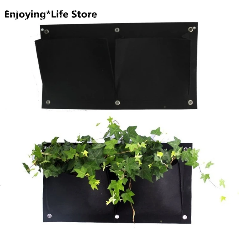 

Pocket Nursery Pot Green Grow Bags Planter Vertical Garden Vegetable Living Garden Bag Seedling Wall Hanging Planter Growing Bag