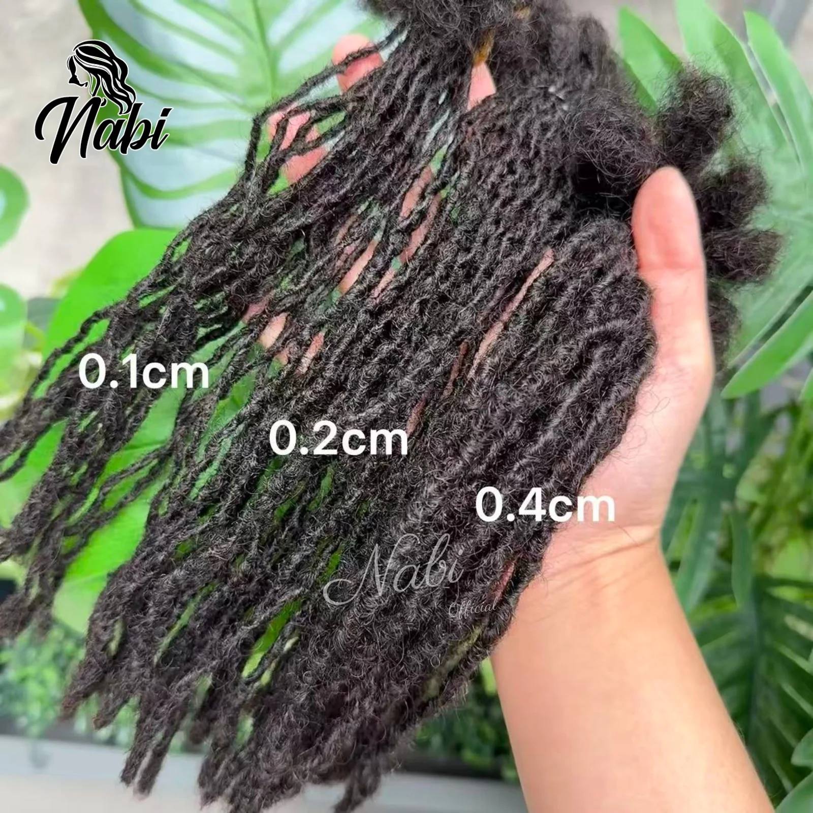 Estensioni Dreadlock Naturali Morbide Personalizzate 1 2 4 mm, Micro Locs Permanenti in Veri Capelli Umani, Fatti a Mano - immagine 2