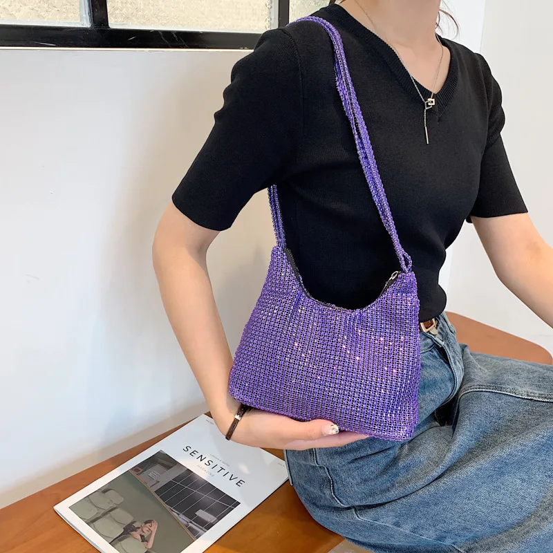 

Fashion Rhinestones Evening Clutch Bag Shiny Crystal Female Dinner Party Wedding Purses Handbag Luxury Shoulder Underarm Bags
