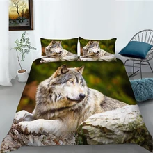 

European Pattern Hot Sale Soft Bedding Set 3d Digital Wolf Printing 2/3pcs High Quality Duvet Cover Set ES/DE/EU/US Size