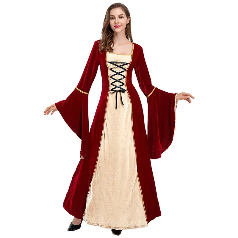 2024 new European-style retro court skirt European medieval long skirt princess aristocratic clothing - Image 6