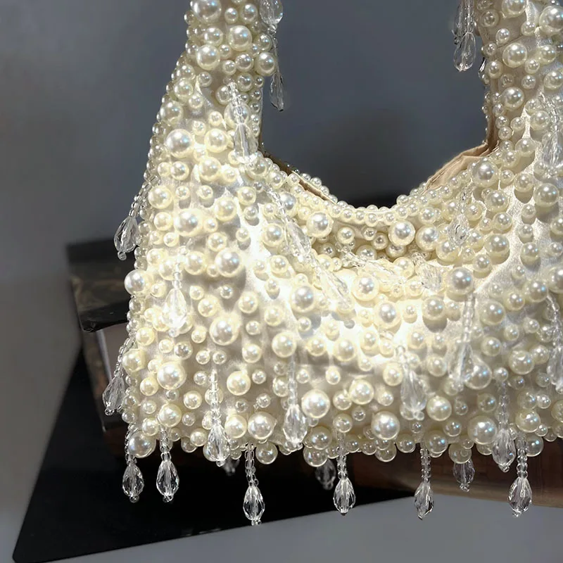 NEW Handle Pearl Evening Clutch Bag Purses And Handbag Luxury Designer Hobo Shoulder Bag Tassel Clutch Purse Bucket Bag