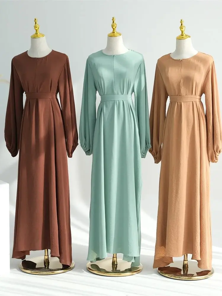 Фото Рамадан Abayas мусульманское арабское скромное платье молитвенная одежда для женщин Abaya Дубай, Турция мусульманский кафтан женское платье №5