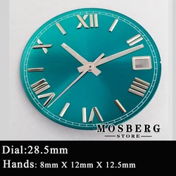 Sterile Watch Dial with Luminous Green Hands - 28.5mm to 30.5mm (Hands and Dials 42)