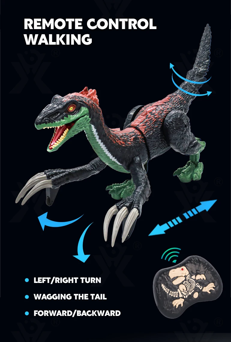 Jouet Télécommandé Dinosaure Velociraptor