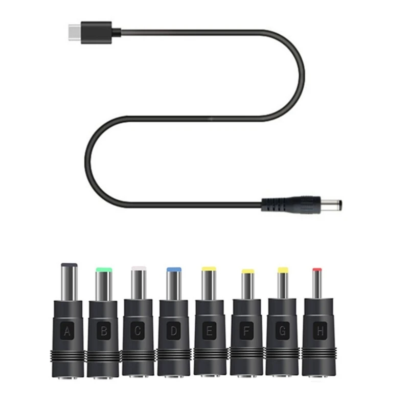 

TypeC to Cable for WiFi Router or Modem- 12V PD Decoy Line with 8PCS DC-Jacks 5.5x2.1 3.5x1.35 4.0x1.7 63x4.0