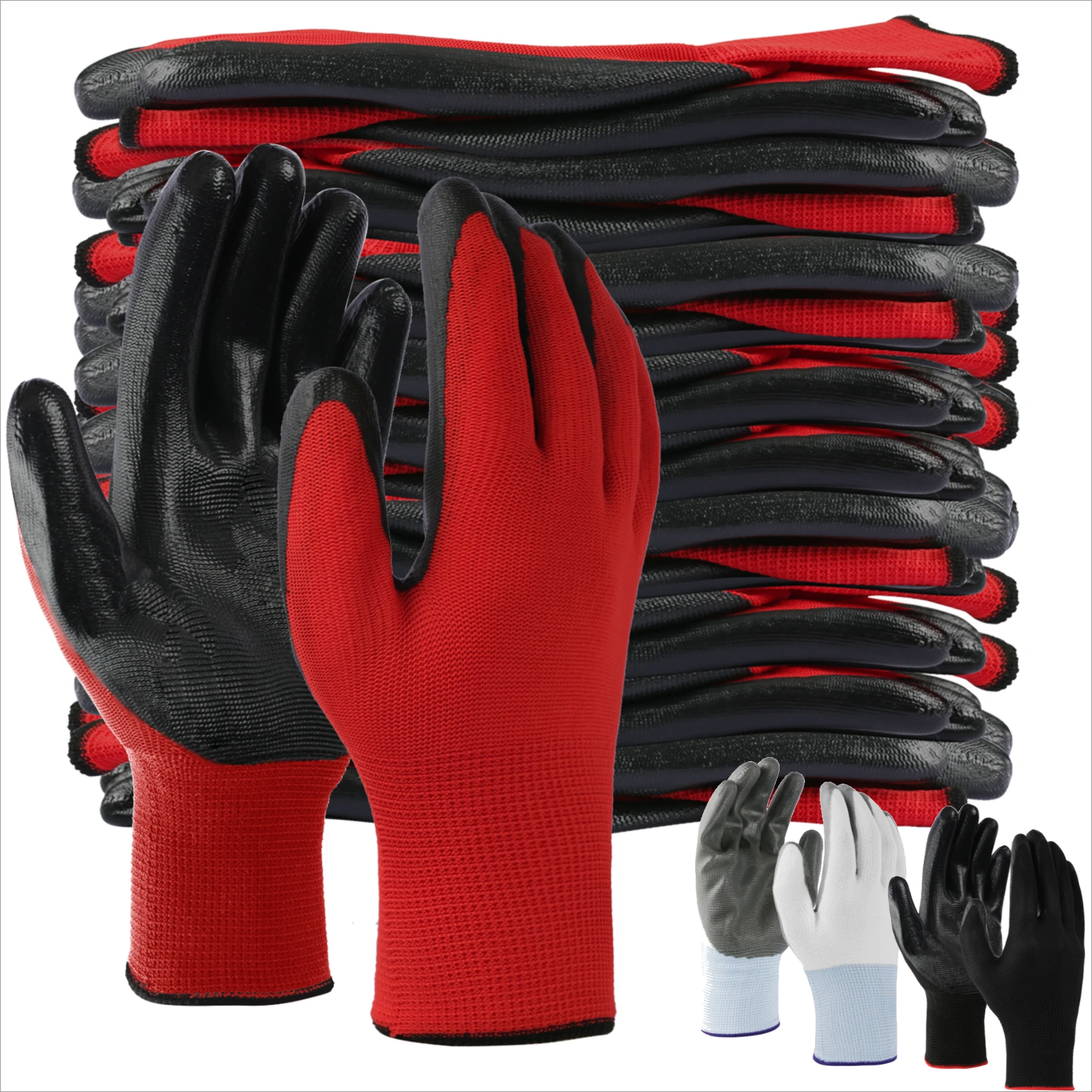 12 Pairs PU Work Gloves Set 1