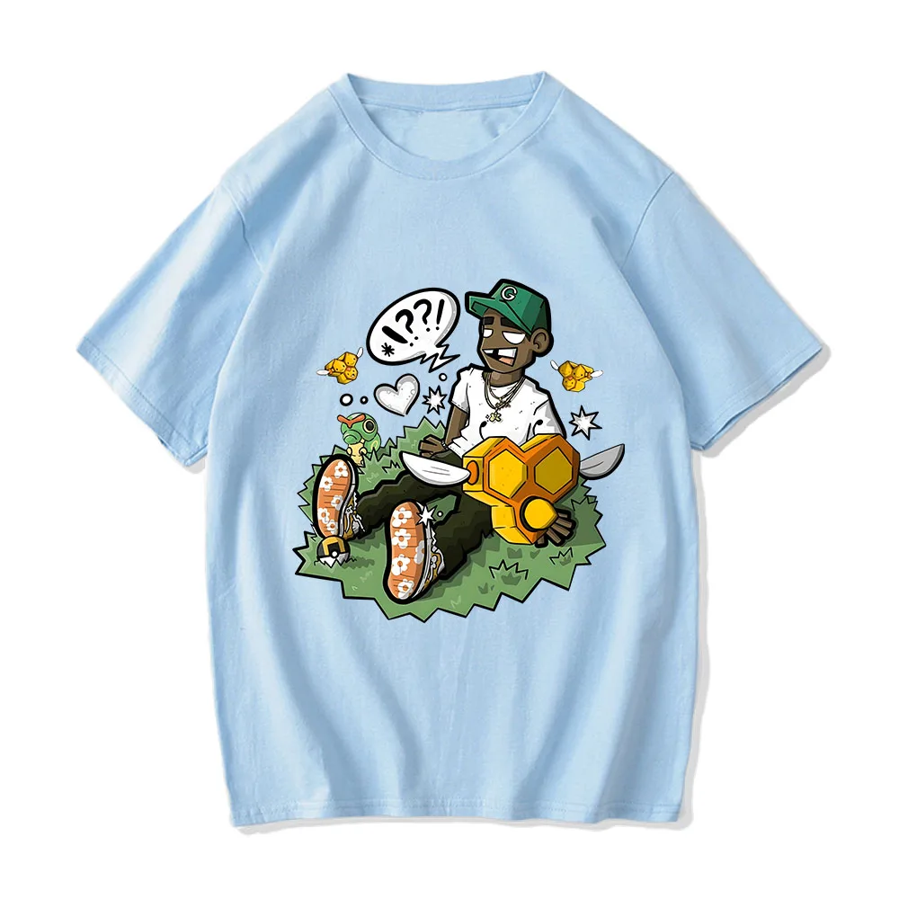 Tylerr The Creator Cherry Bomb Magliette Uomo 100% Cotone Magliette Di Alta Qualità Senso Del Design T-Shirt Caterpillar Bees Puzzle