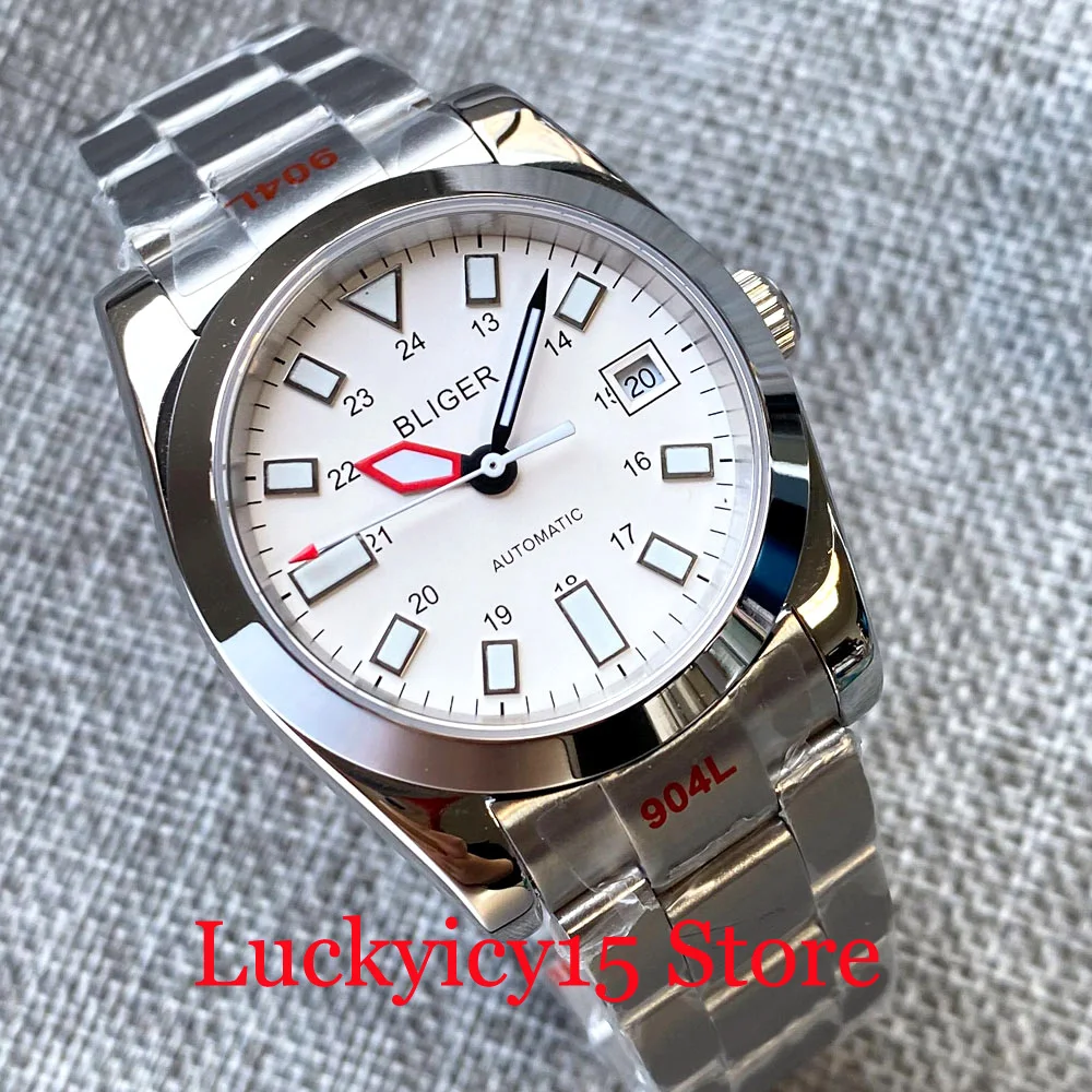 

BLIGER 36MM/39MM MINGZHU MIYOTA PT5000 Automatic Movement Men's Watch Fluted Bezel Auto Date White/Black Dial Sapphire Crystal