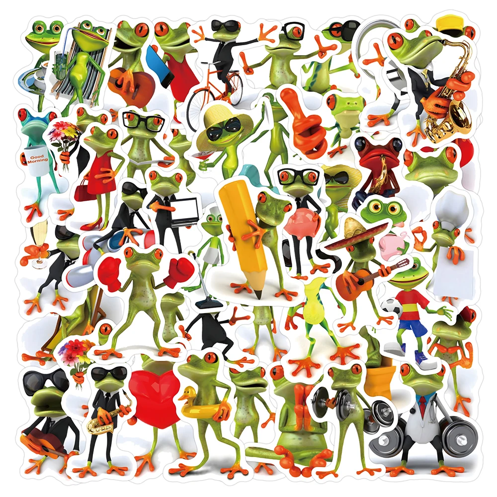 

10/30/50Pcs Funny Frogs Meme Cartoon Stickers Cute 3D Decals Toys Waterproof Graffiti Car Laptop Stationery Cute Sticker for Kid