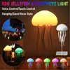 Cartoon Jellyfish Night Light RGB Gradient Cute Jellyfish Bedside Lamp Voice Control Type-C Charging Atmosphere Light LED Lamp 1