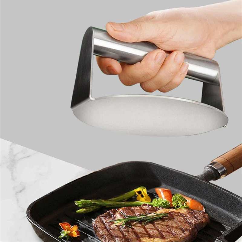 Hamburger Press Hamburger Press Maker Burger Press Stainless Steel Non-Stick Meat Beef Grill Round Square Hamburger Smasher for Patty Maker Barbecue Cooking Supplies