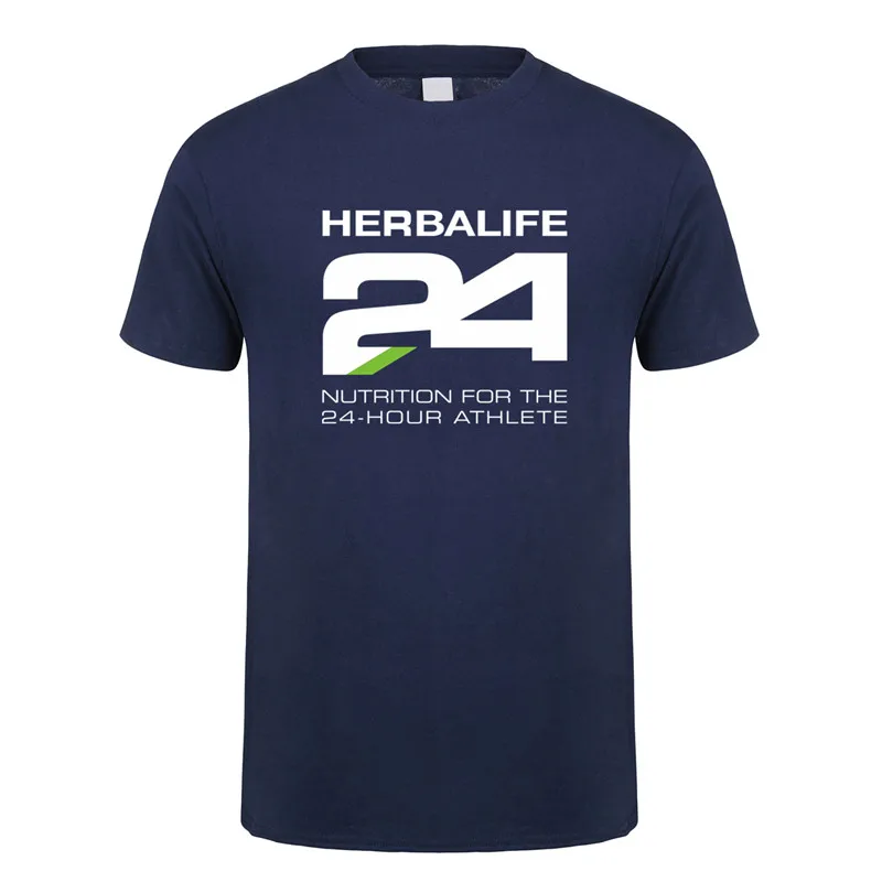 Tanie Herbalife odżywianie 24 godziny T Shirt mężczyźni lato z krótkim rękawem bawełna O-neck Herbalife sklep