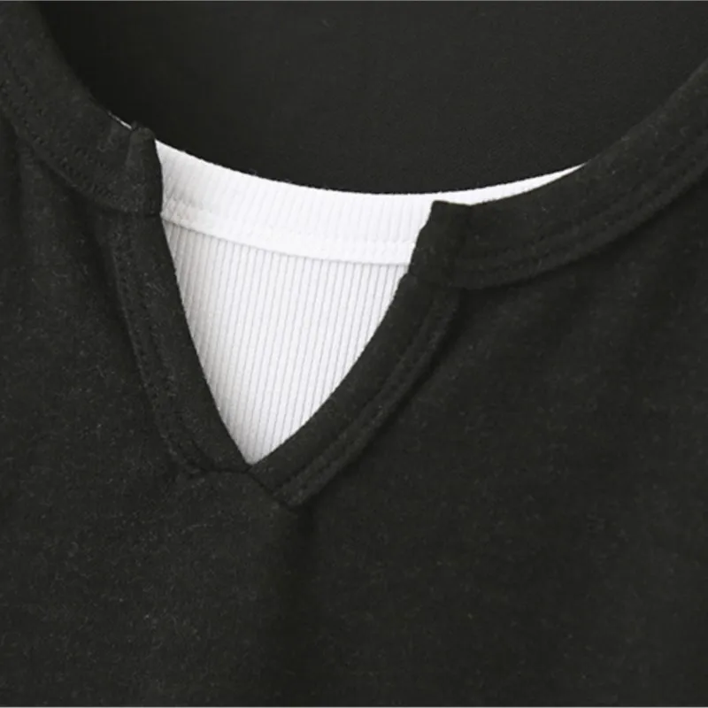 Plus Size Women Sweatshirts Fall Loose Leisure Embroidery Small Letters Fake Two Pieces Hoodie 2474