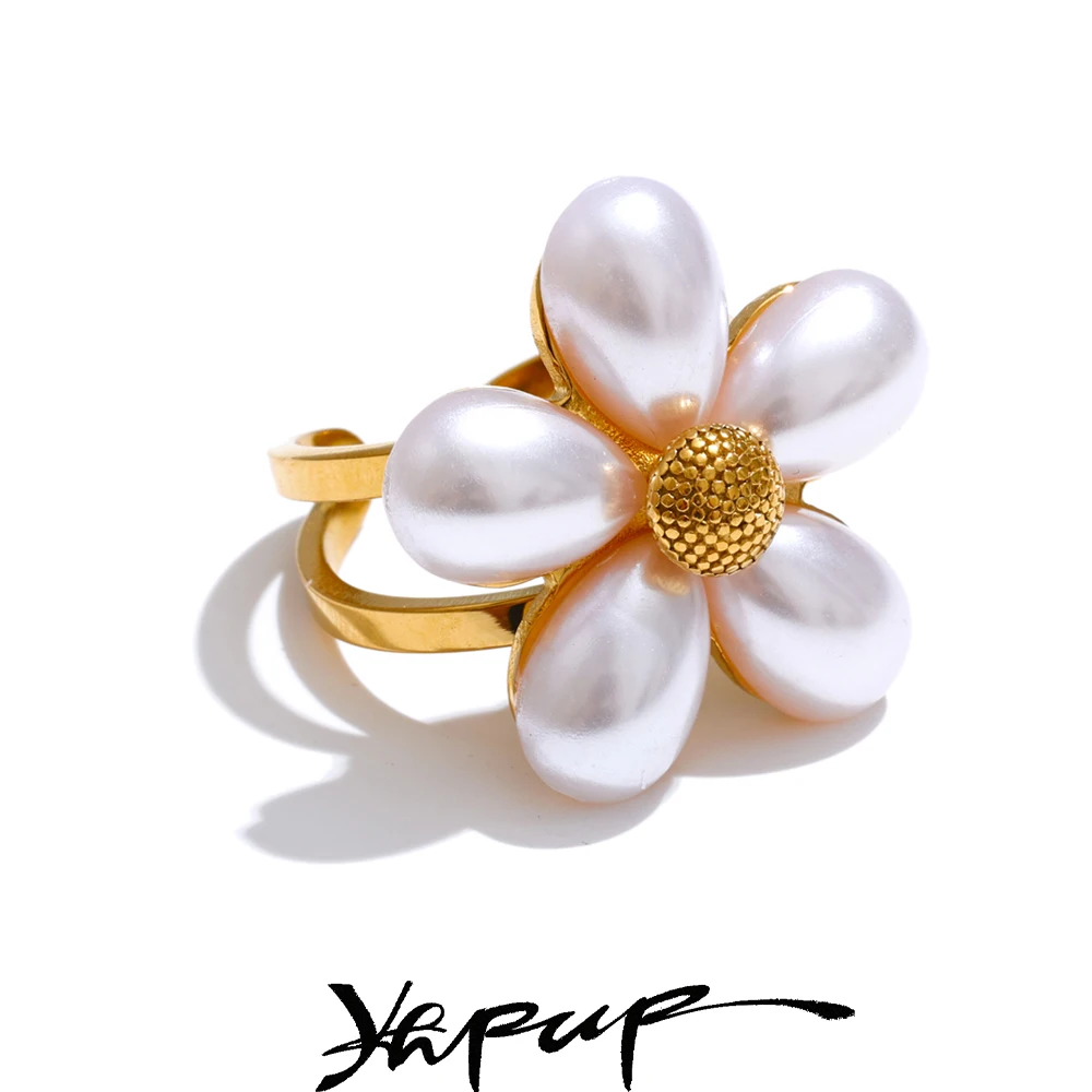 Yhpup Ring Simulated Pearls Women