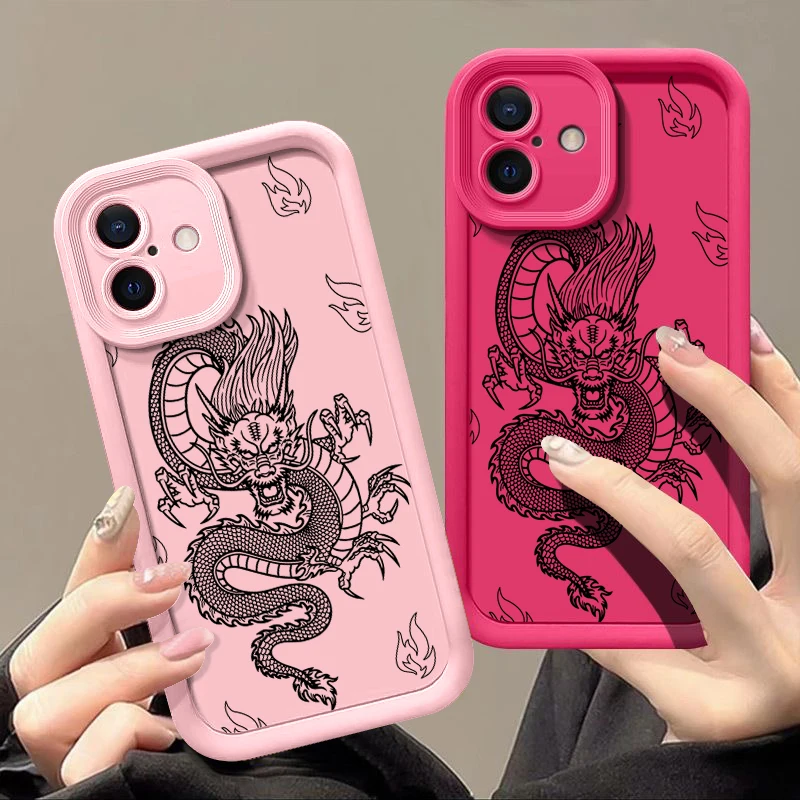Dragon Pattern Shockproof Soft Silicone Phone Case Cover