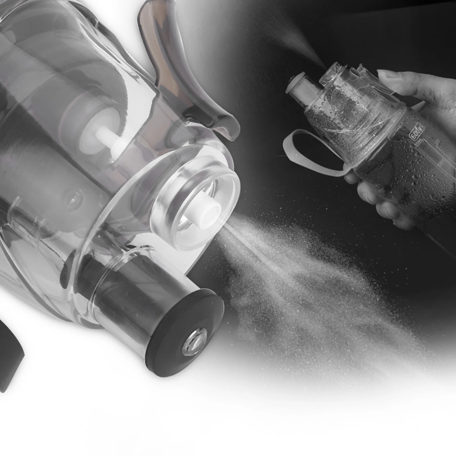 600ML Portable Clear Plastic Spray Head Anti Leak Water Bottle Sports School Cycling Plastic Water Bottle Portable