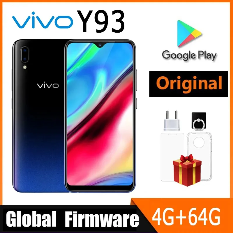 Смартфон Vivo Y93, глобальная версия, 4 ГБ, 64 ГБ, восьмиядерный процессор, Android 8,1, 6,2 дюйма, камера с дисплеем