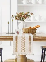 Boho Table Runner for Home Decor Macrame Cream & Brown Farmhouse Table Runner with Tassels for Bohemian Dining Bedroom Decor 5