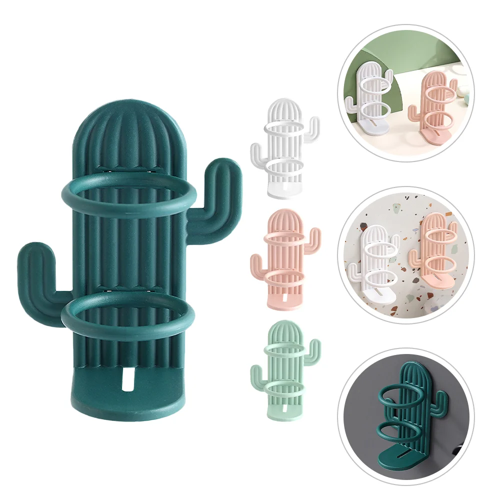 

4 Pcs Cactus Toothbrush Storage Rack Holders Wall Mounted Electric Organizer Bracket Kid Pp for Bathroom Toothpaste