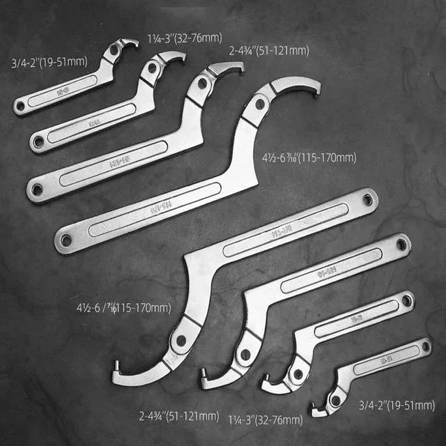 Hook Spanner รอบ/หัวสแควร์ CR-V รูปร่าง Chrome Vanadium สกรูสกรูไดร์เวอร์ปรับ Universal ประแจชุดเครื่องมือ 1