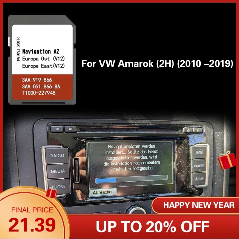Mappa Naving Sd Per Vw Amarok (2H) (2010 -2019) Ungheria Polonia Romania Sat Nav Az V12 Ost