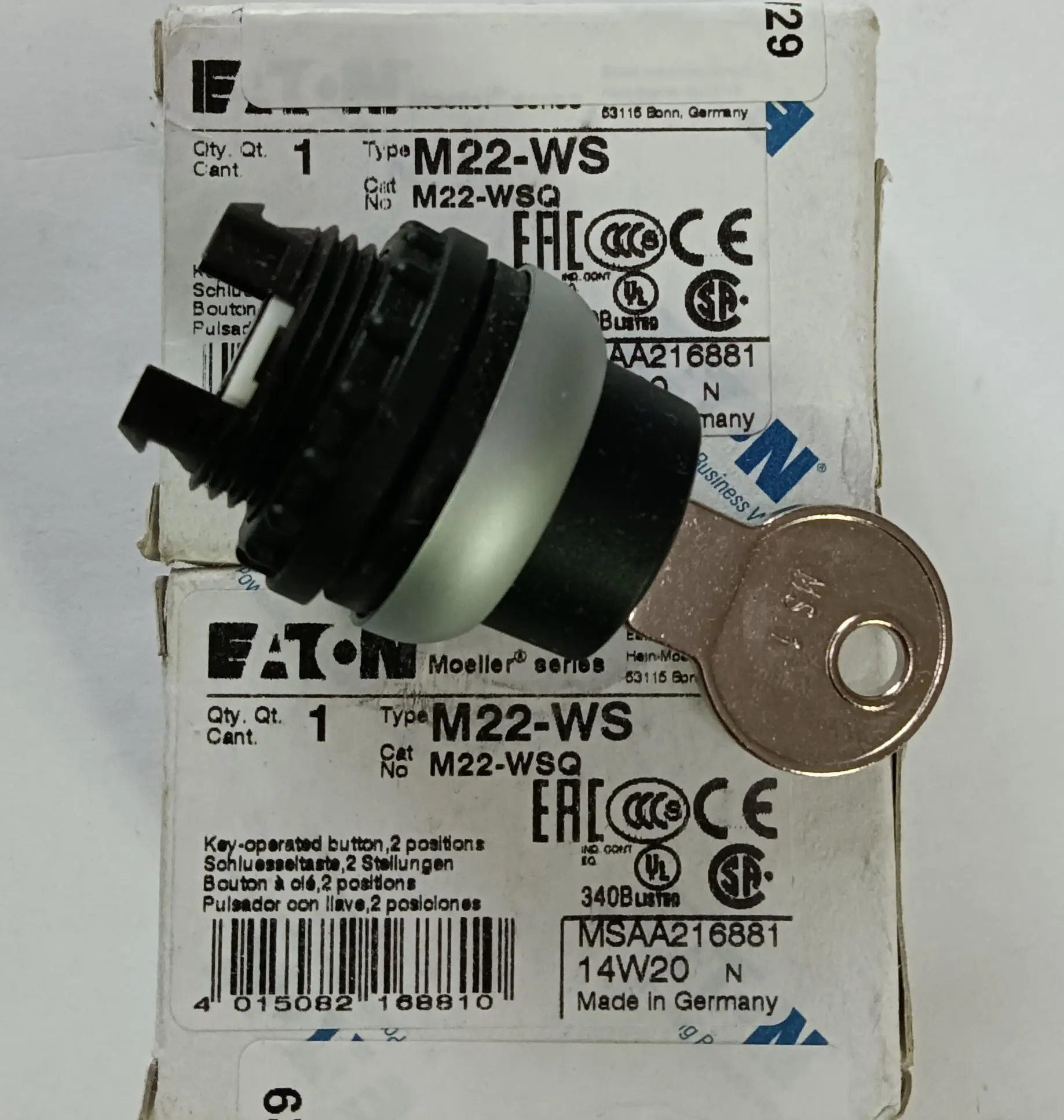 

New Original Eaton key Select switch M22-WS M22-WRS M22-WS3 M22-WRS3