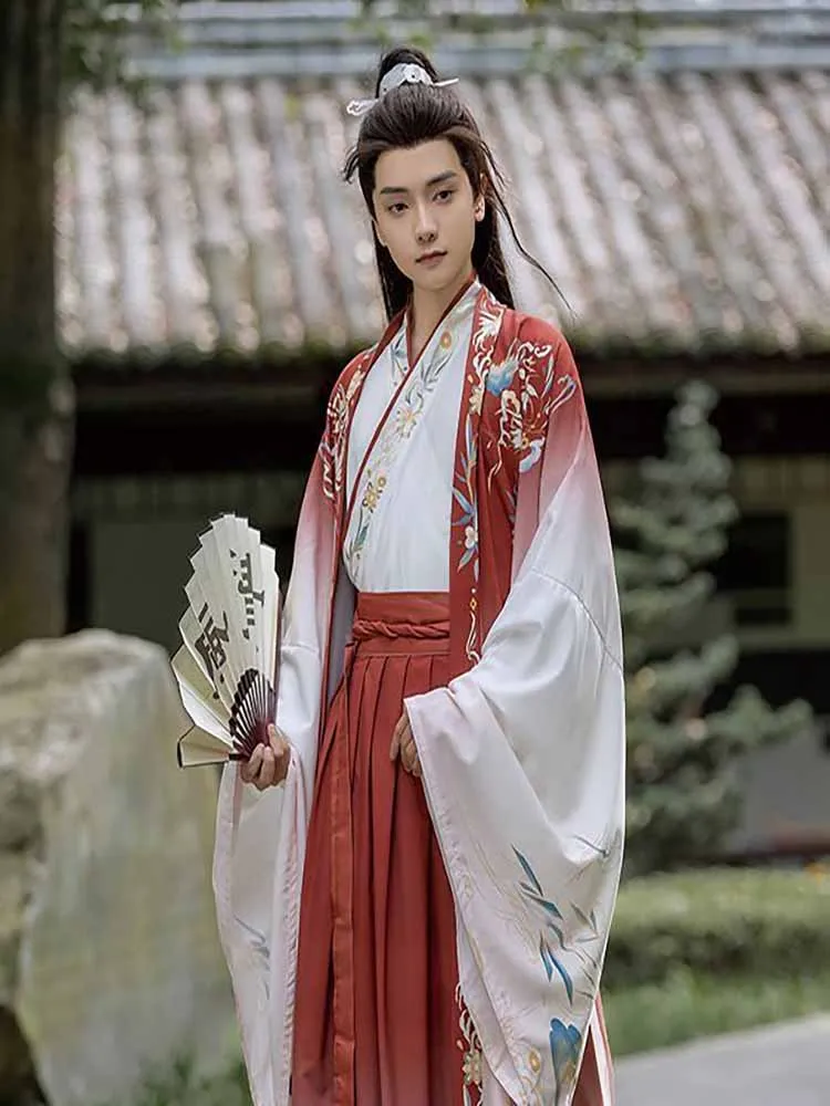 Grandi dimensioni 2XL Hanfu uomo cinese tradizionale stampato