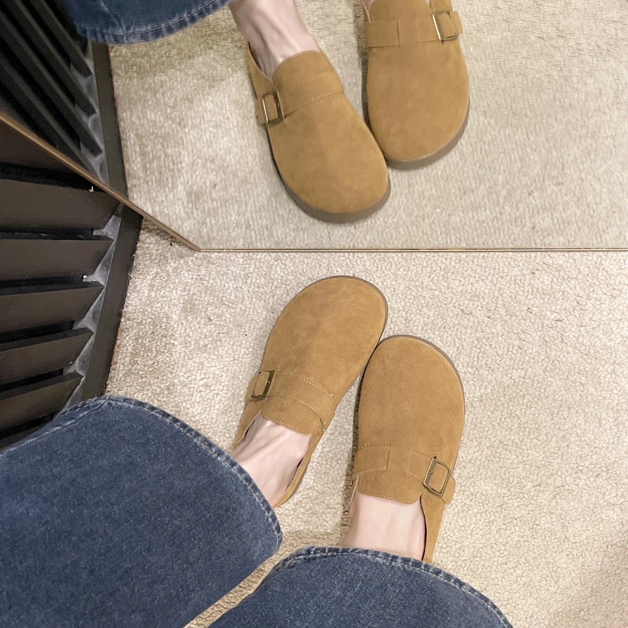 New Women Clogs for Women Fashion Cork Suede Mules Slipper Classic Cork Antislip for Outdoor Slippers with Arch Support 6