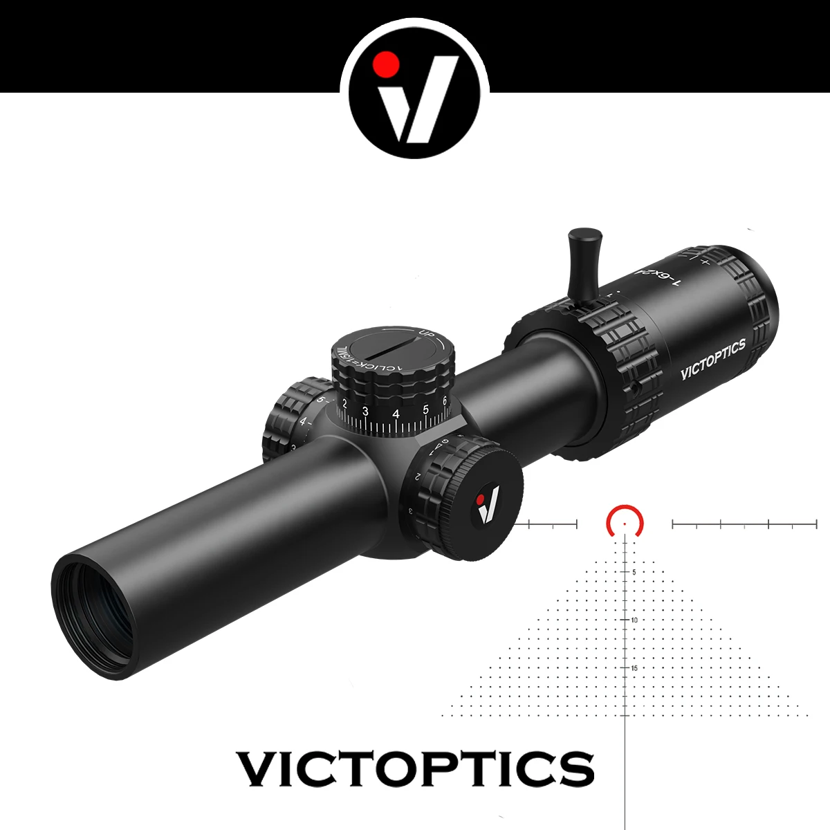 VictOptics S6 1-6x24 SFP Riflescope With Red&Green Illumination Turret lock System Wide Field of View Design For AR