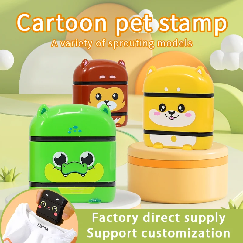 Double Sided Name Stamp Personal Student Child Baby Waterproof DIY Non-fading Kindergarten Cartoon Clothing Name Seal