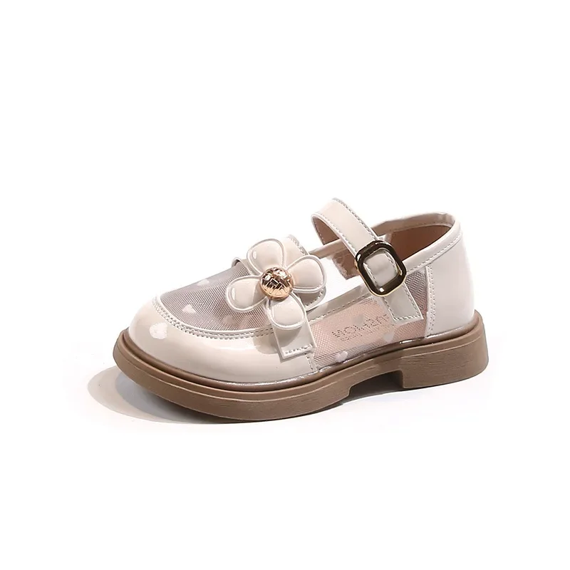 New Summer Girls Mesh Leather Shoes Fashion Chic Flower Children Princess Shoes Breathable Causal Kids Mary Jane Shoes for Party 6