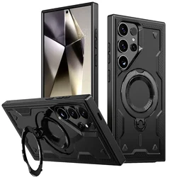 Magnetic Rotatable Stand Phone Case with MagSafe Upgrade and Kickstand - Samsung S26 Plus (Black)