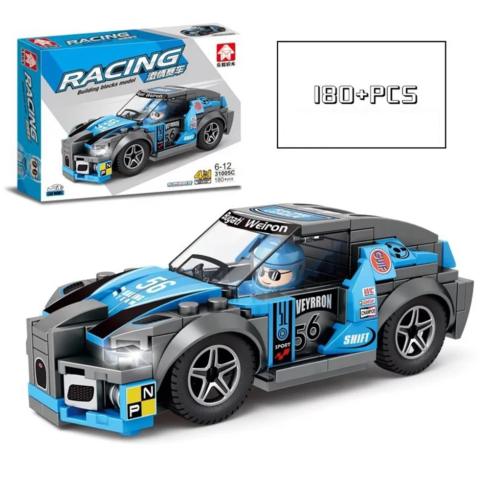 4 in 1 City Racing Car Speed Sports Building Blocks Bricks Classic Rally Super Racers Assembled Trucks Kits Toys Birthday Gifts building blocks toys