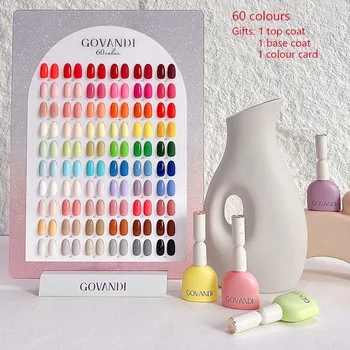 60 colori stile coreano Loverly Macaron gel polish set 15ML gel UV smalto manicure salone Soak Off kit smalto per unghie con carta colorata 1