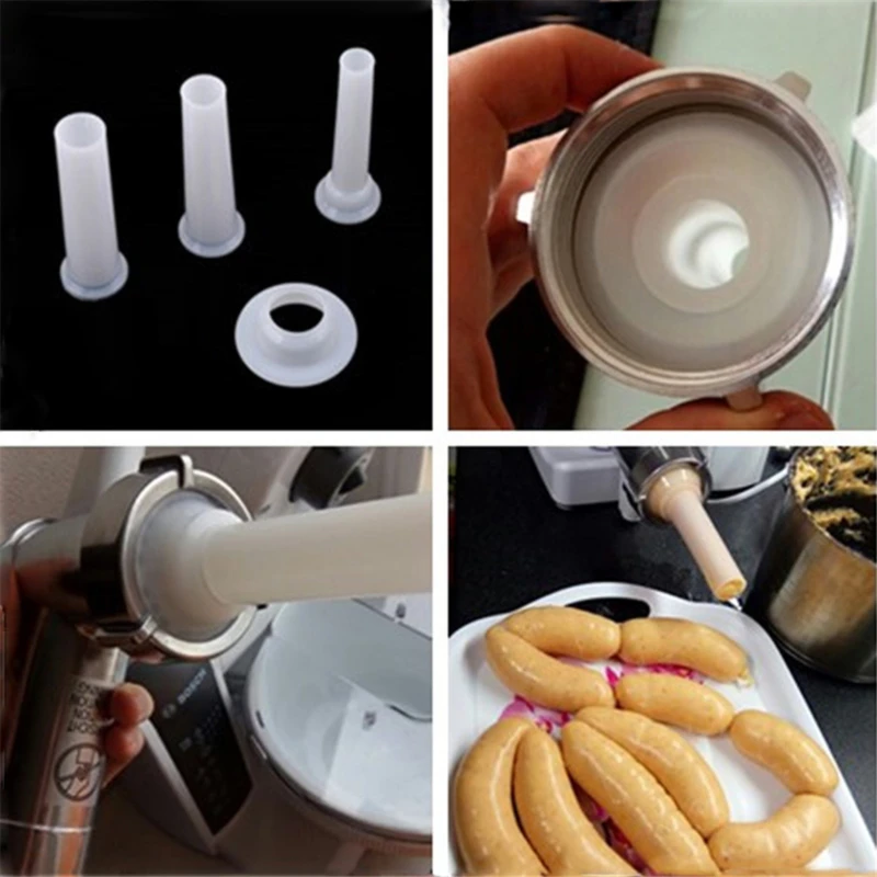 3pcs/set Meat Grinder Sausage Stuffer Filling Tubes DIY Sausage Maker
