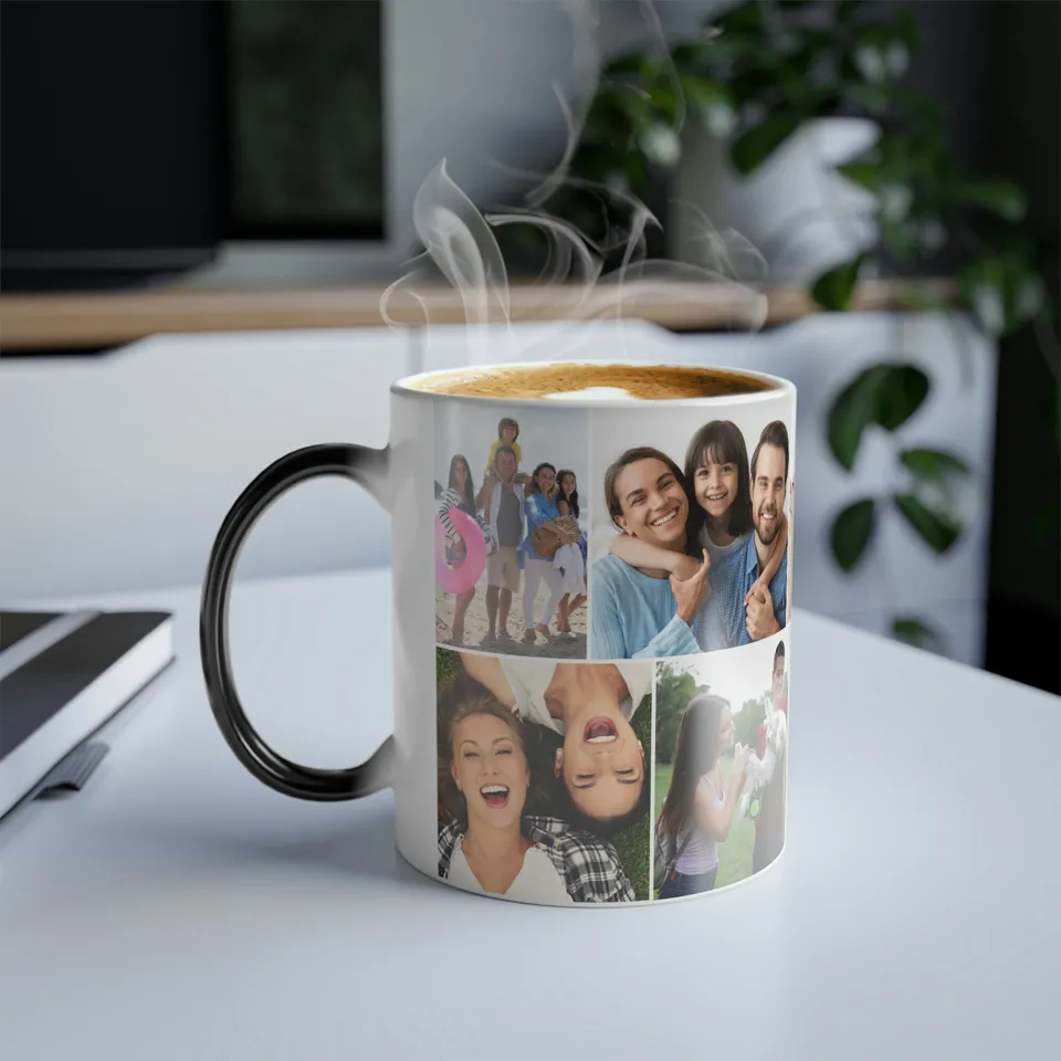 Tazza magica con foto personalizzata Cambia colore con temperatura nera per foto Tazza regalo personalizzata unica per tazze da tè e caffè Bicchieri  15